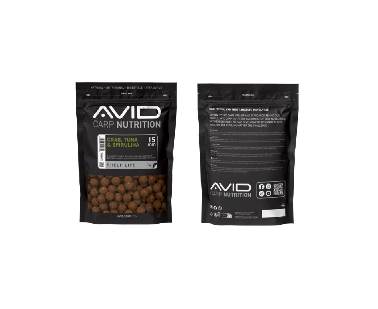 Avid Carp Crab, Tuna & Spirulina Boilies 
