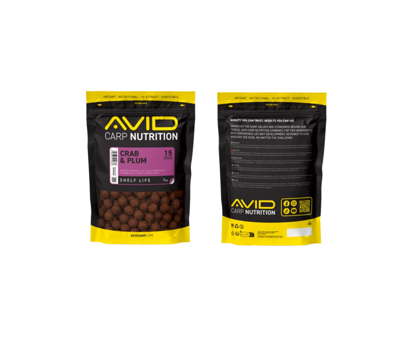 Avid Carp Crab & Plum Boilies 