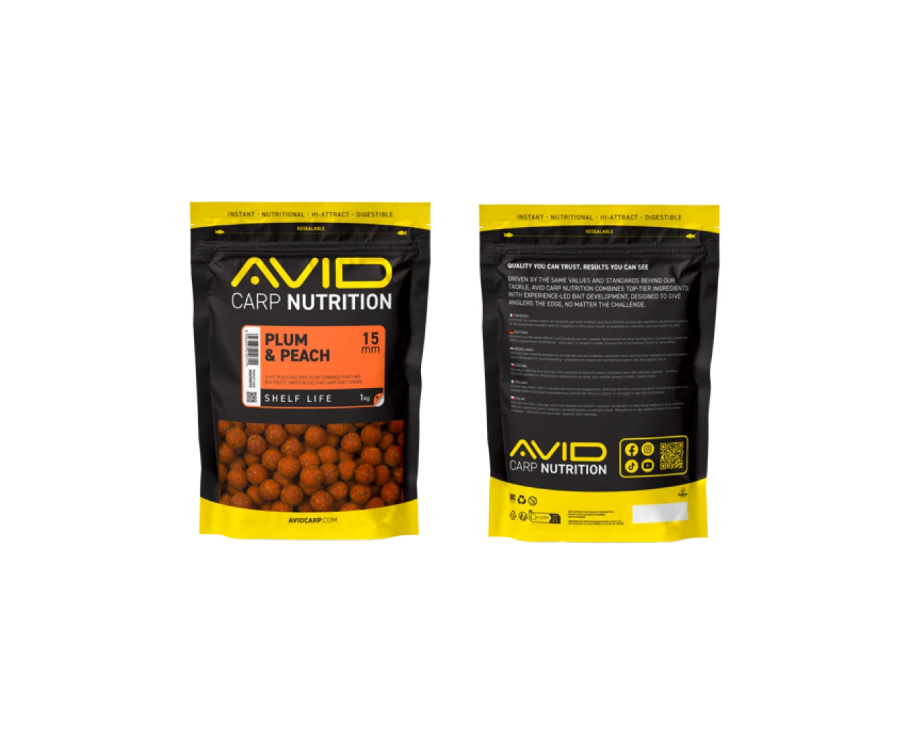  Avid Carp Plum & Peach  Boilies 