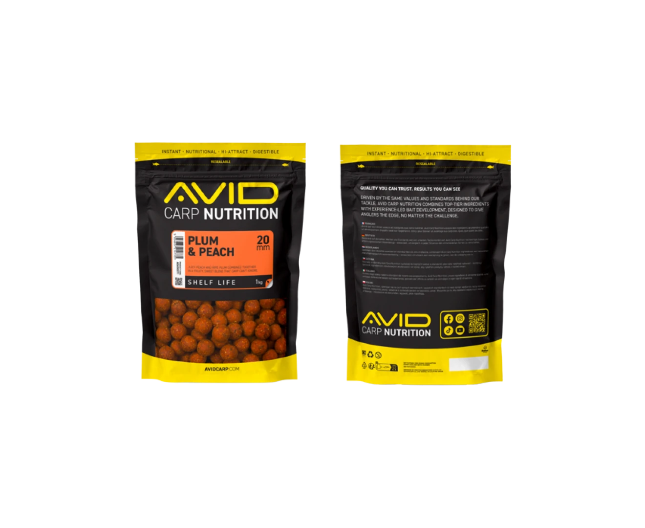  Avid Carp Plum & Peach  Boilies 