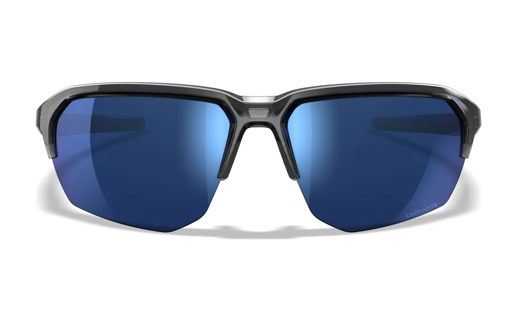 WileyX JAKL Captivate Polarized Blue Mirror Gloss Crystal Grey Frame
