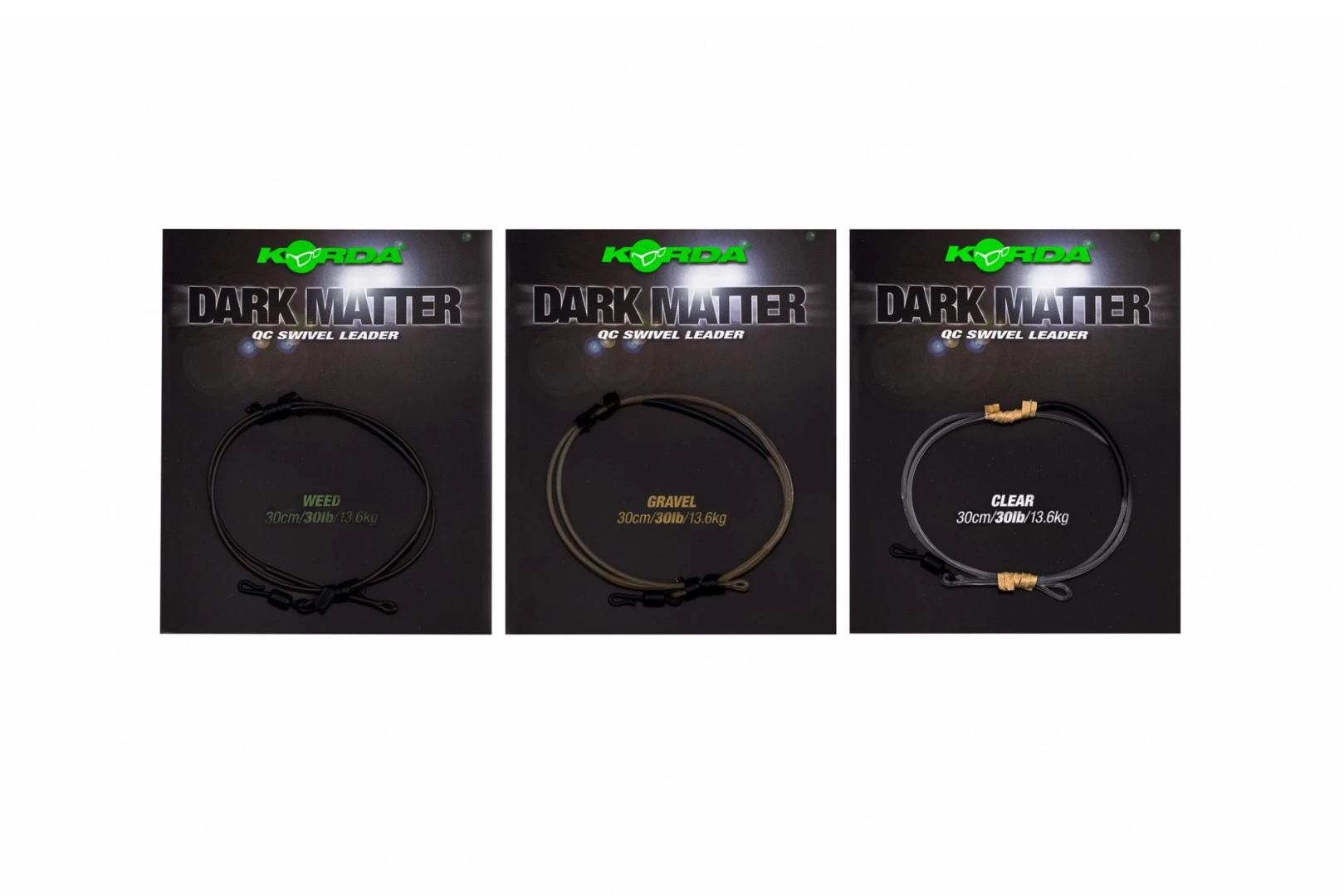 Korda Dark Matter Leader QC Swivel 30lb (30cm) 30cm / 30lb - Weed (roślinność)