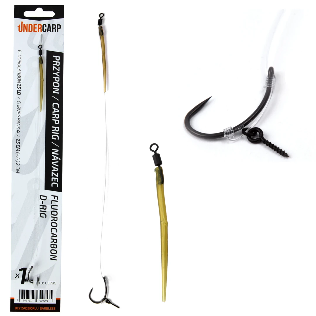 UnderCarp Fluorocarbon D-Rig - Przypon karpiowy (bezzadziorowy)
