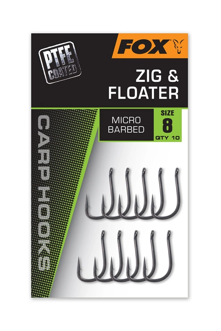 Fox Carp Hooks Zig & Floater - (z powłoką PTFE)
