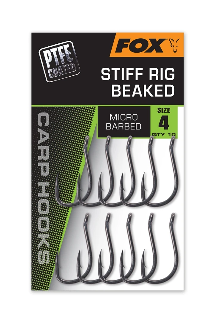 Fox Carp Hooks Stiff Rig Beaked - (z powłoką PTFE)