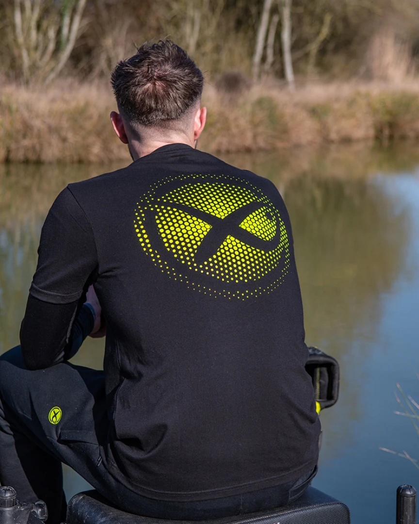 Matrix Large Fade Logo T-shirt - Black/Lime S