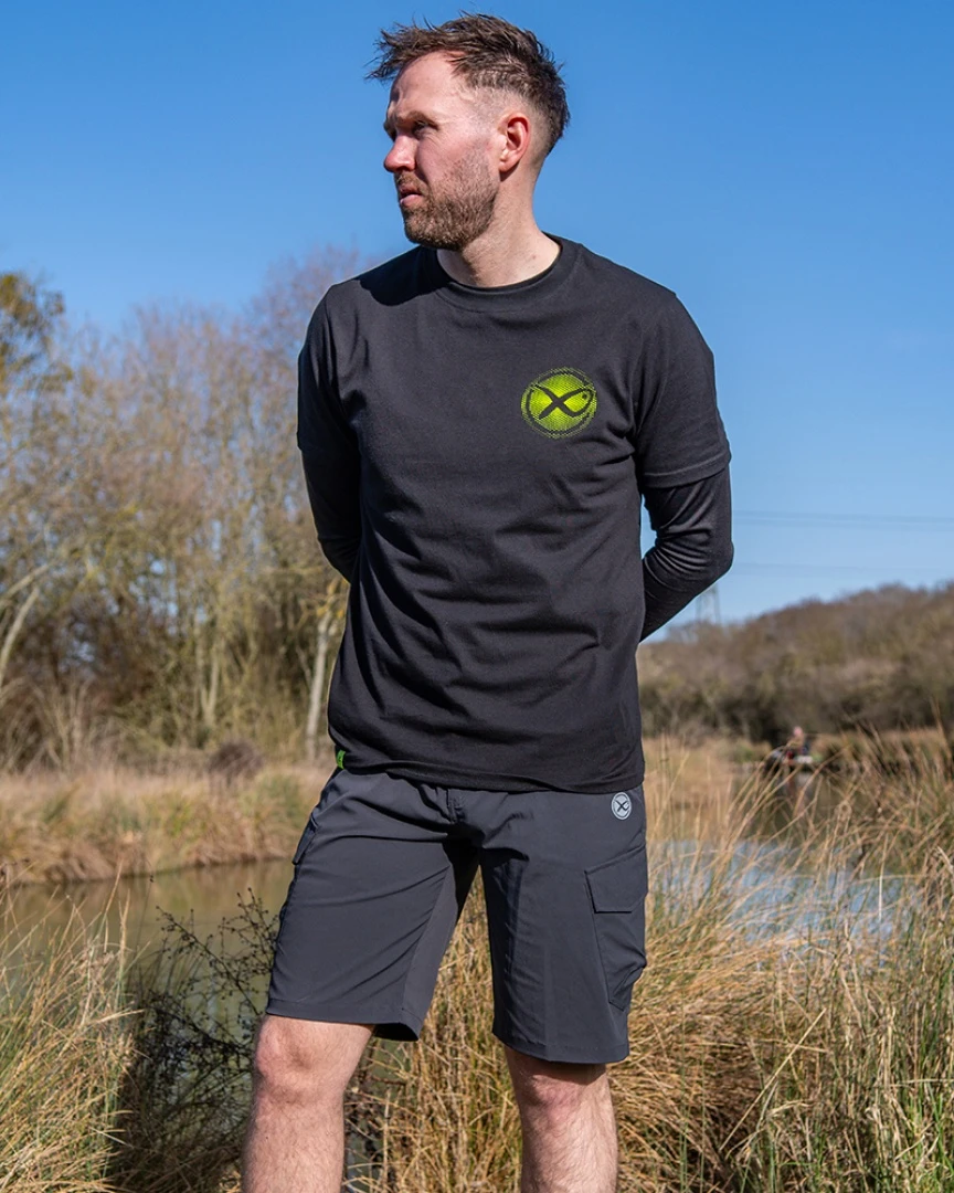 Matrix Large Fade Logo T-shirt - Black/Lime S