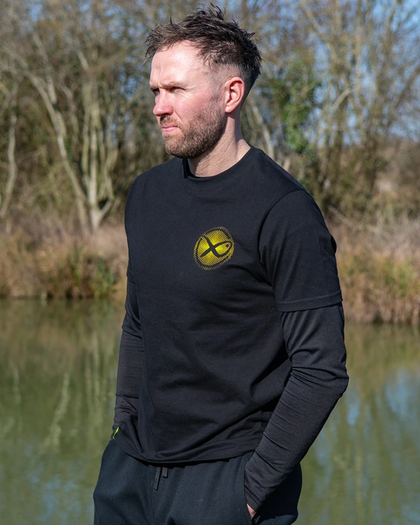 Matrix Large Fade Logo T-shirt - Black/Lime S