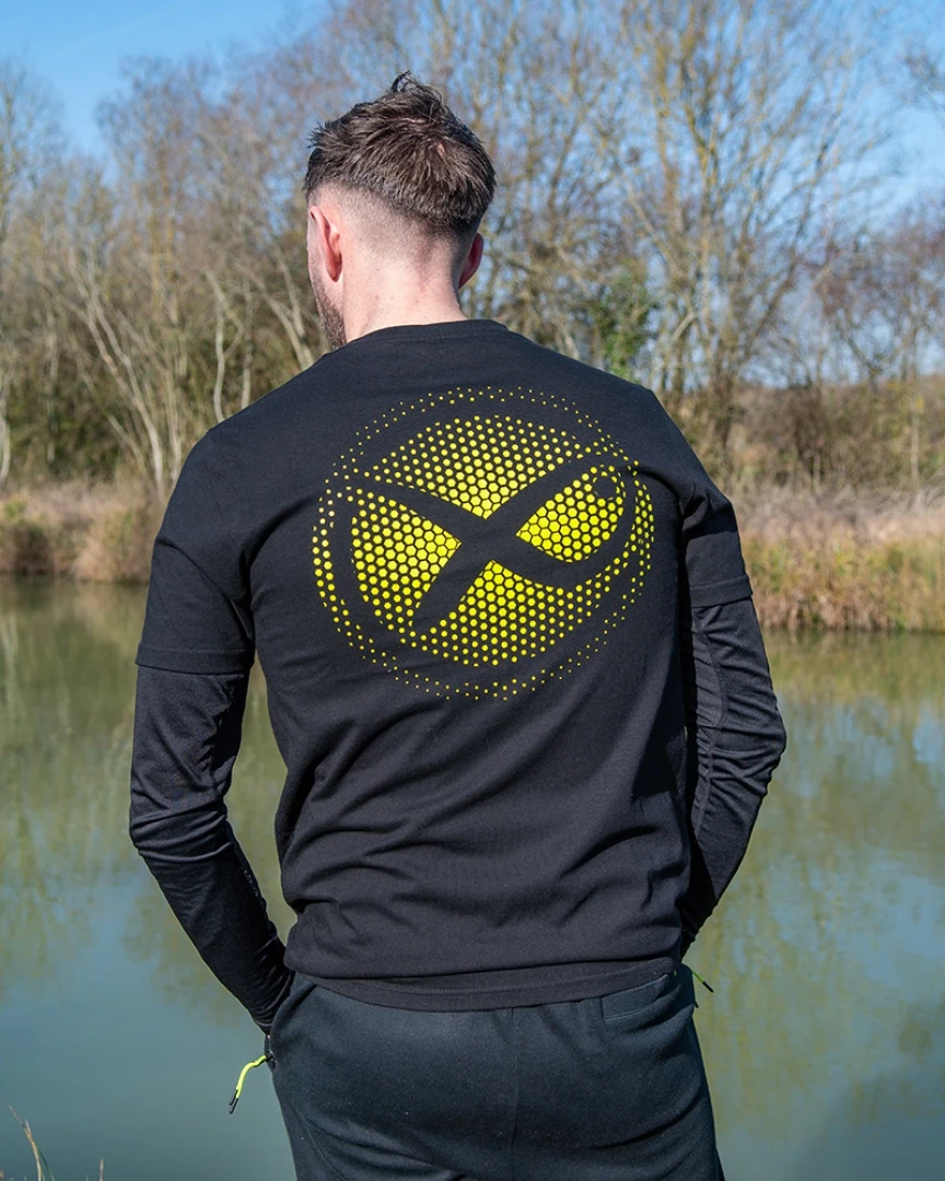 Matrix Large Fade Logo T-shirt - Black/Lime S