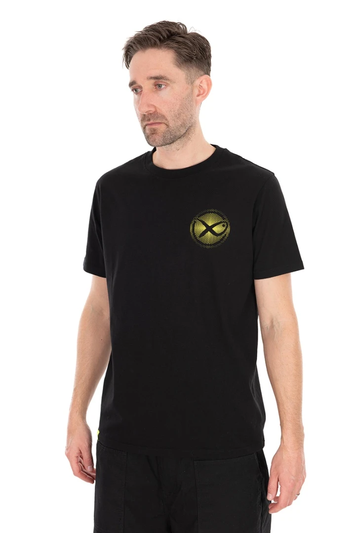 Matrix Large Fade Logo T-shirt - Black/Lime S