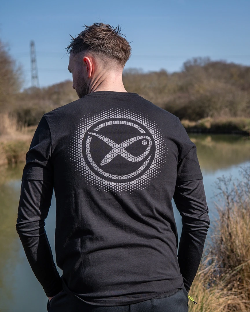 Matrix Large Fade Logo T-shirt - Black/Grey