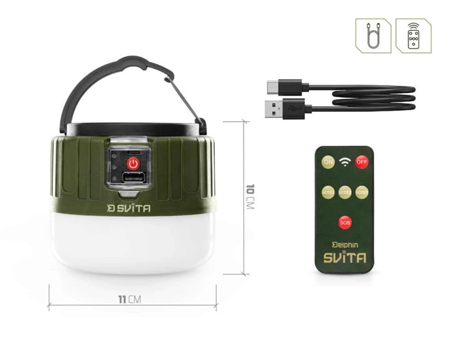 Delphin SVITA - Lampa campingowa z pilotem