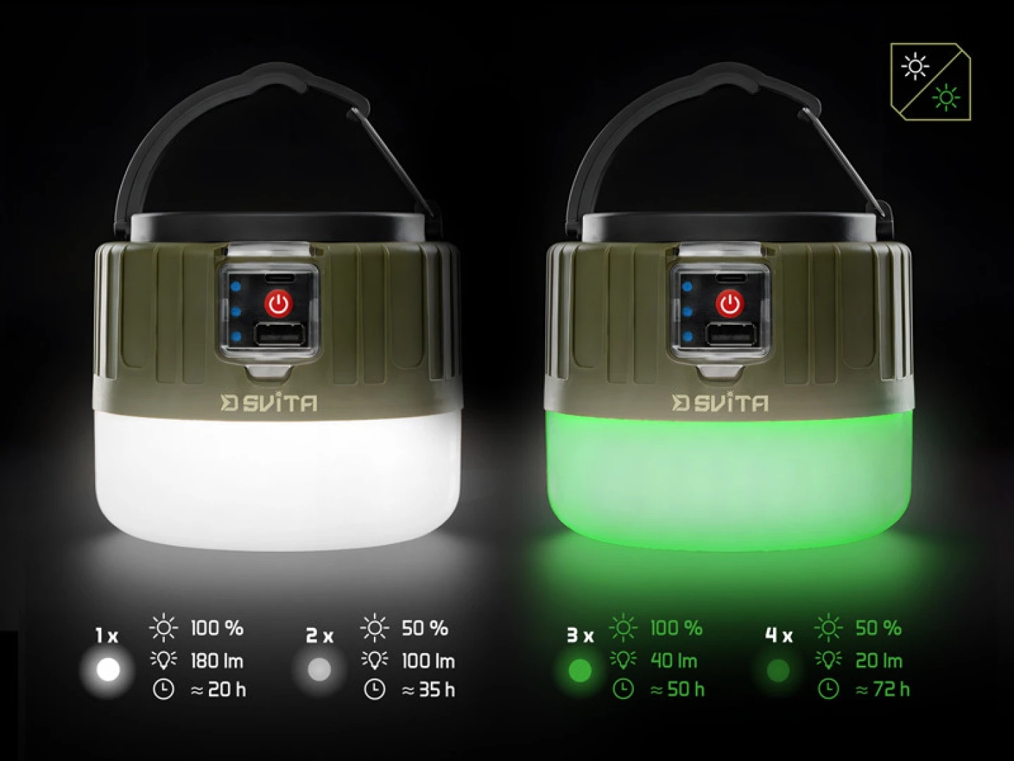 Delphin SVITA - Lampa campingowa z pilotem
