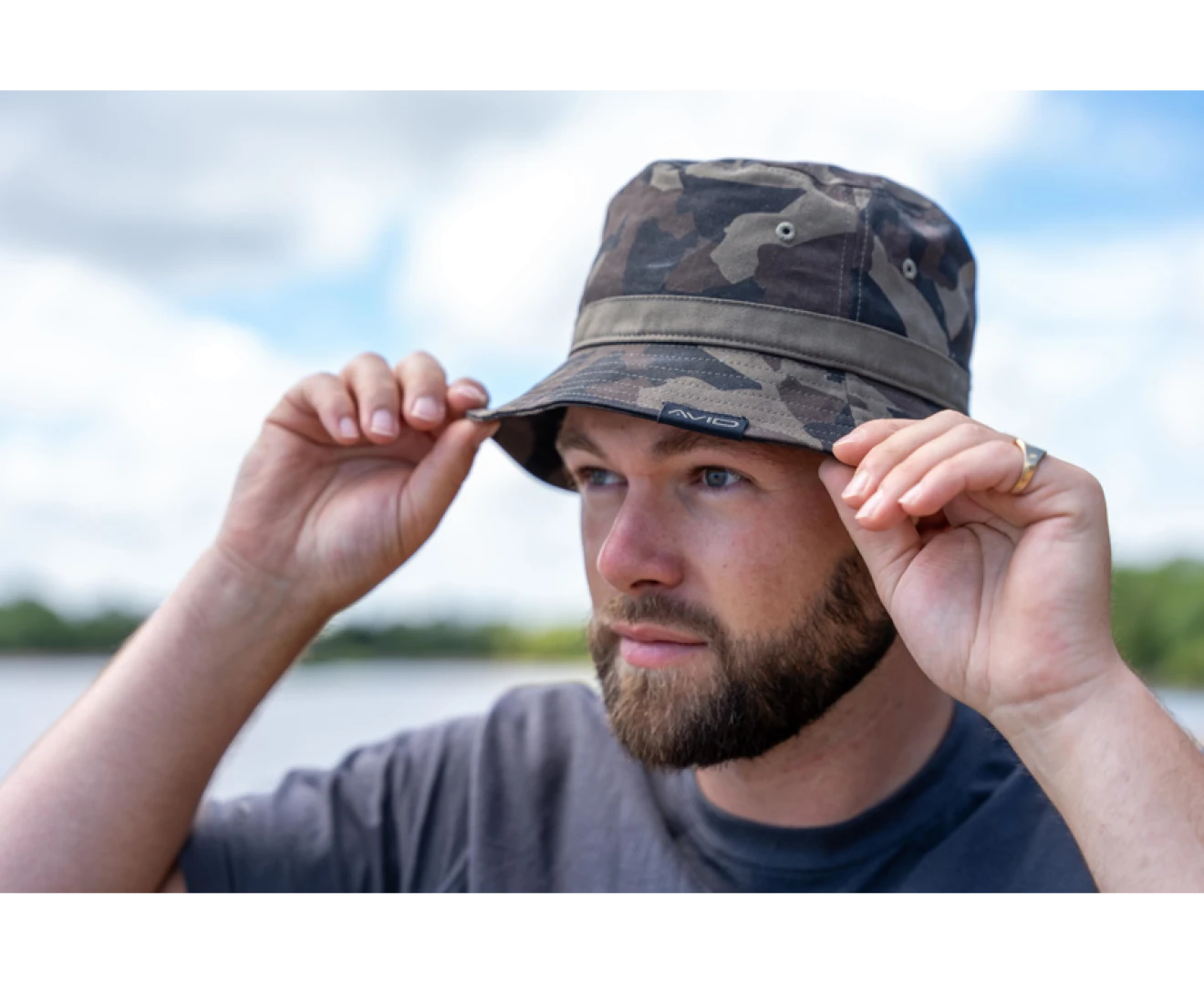 Avid Carp Distortion Dark Camo Bucket Hat
