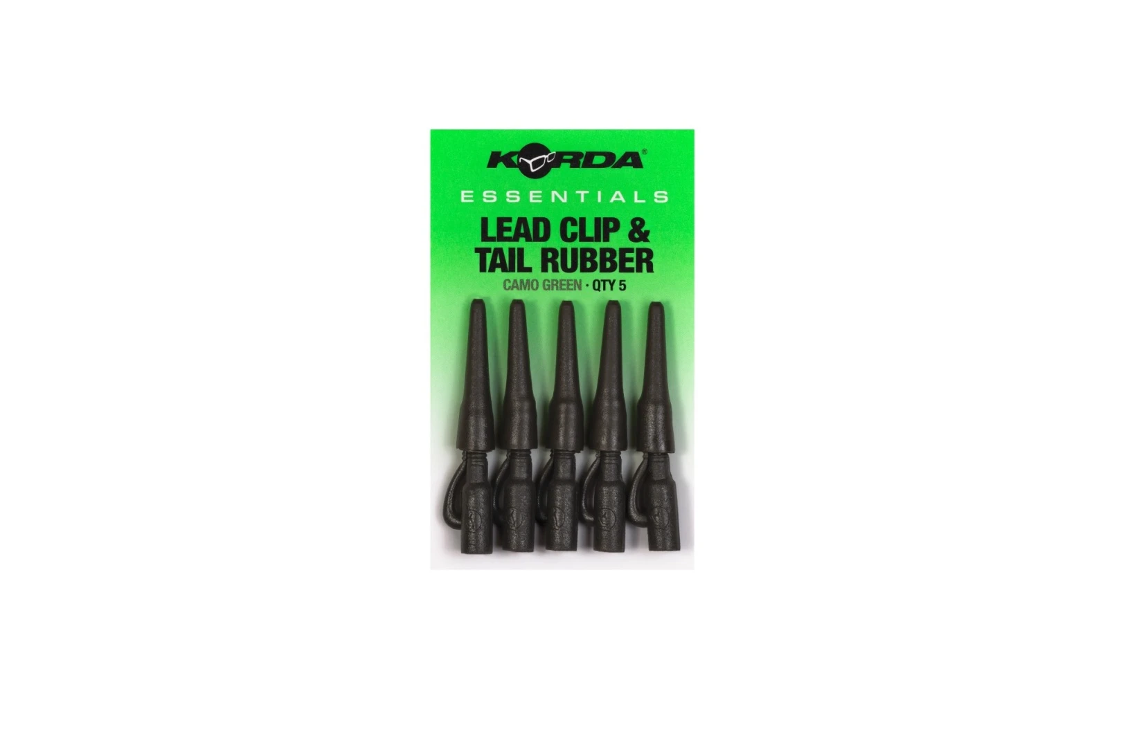 Korda Essentials Lead Clip and Tail Rubbers Camo Green